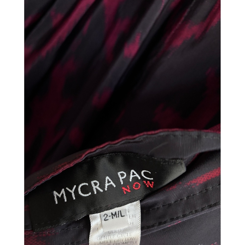 Mycra Pac Now red black reversible Ikat Rain Coat Hooded Travel Jacket size 2M/L - Picture 8 of 10